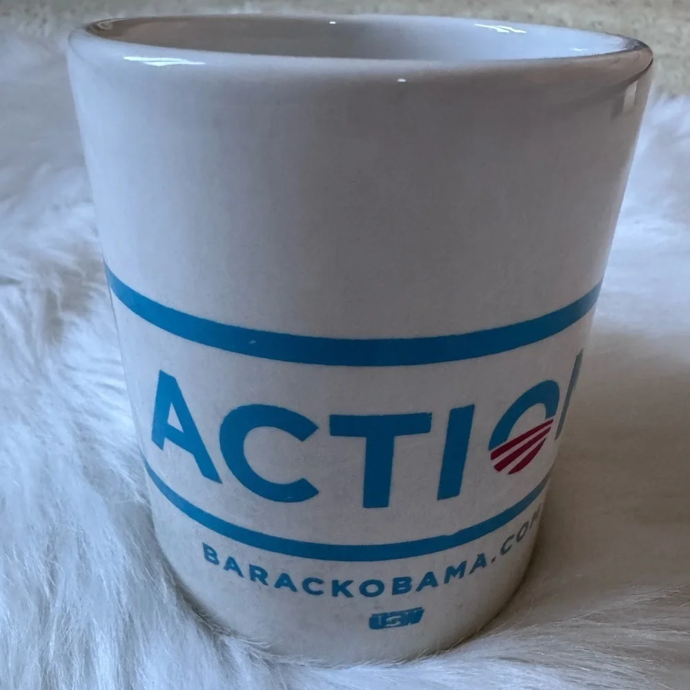 White and Blue Barack Obama Campaign Mug